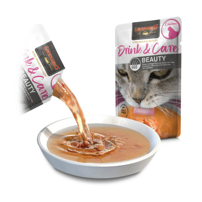 Pack de 20x40g - Sachets de Soupe de Poulet Leonardo Drink & Care pour Chats - Nourriture Complémentaire pour Chats Adultes - Favorise l'Apport de Liquides et la Santé des Voies Urinaires – Image 8
