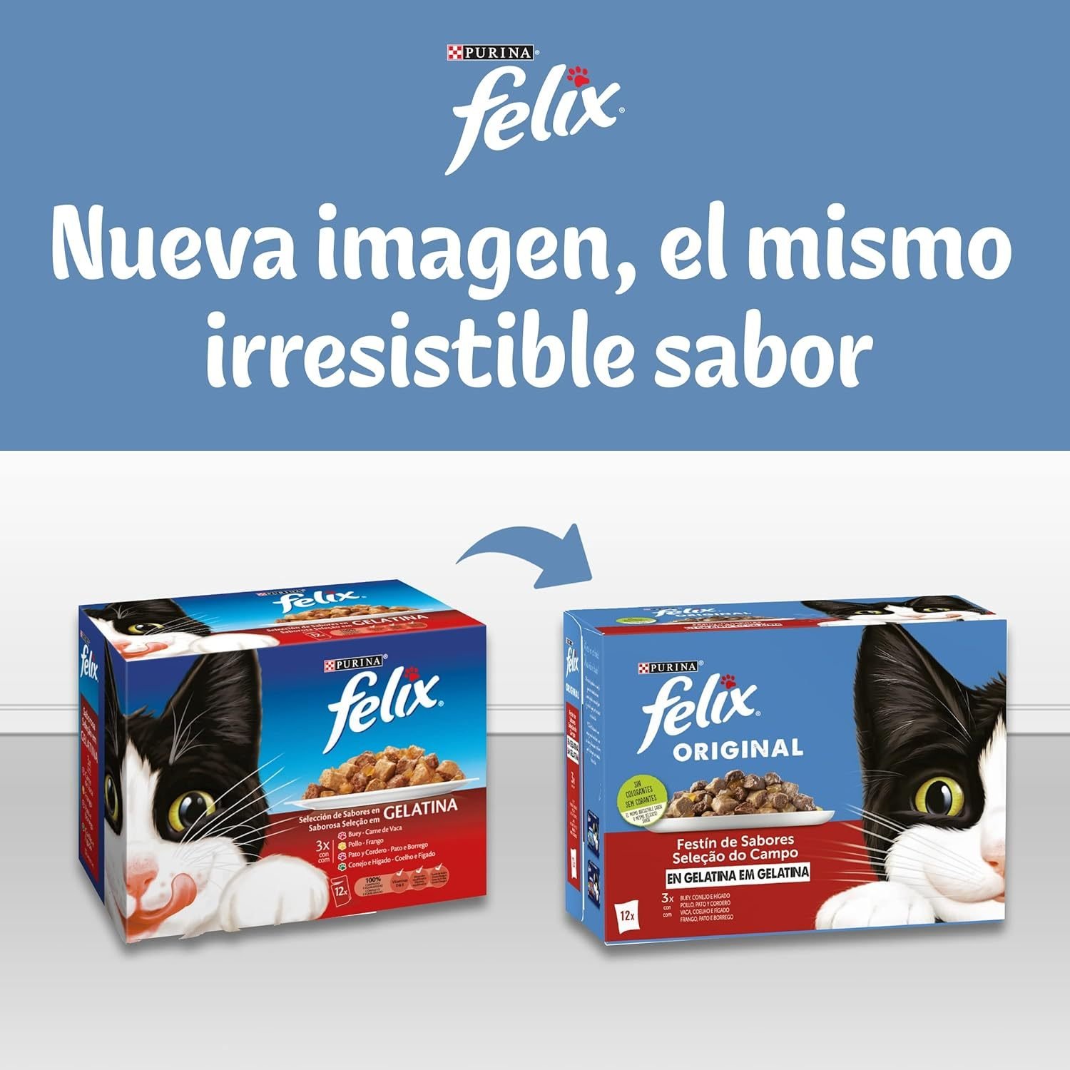 Purina Felix ORIGINAL Nourriture Humide en Gelée pour Chats Adultes, Assortiment de Viandes, 12 Sachets de 85g – Image 6
