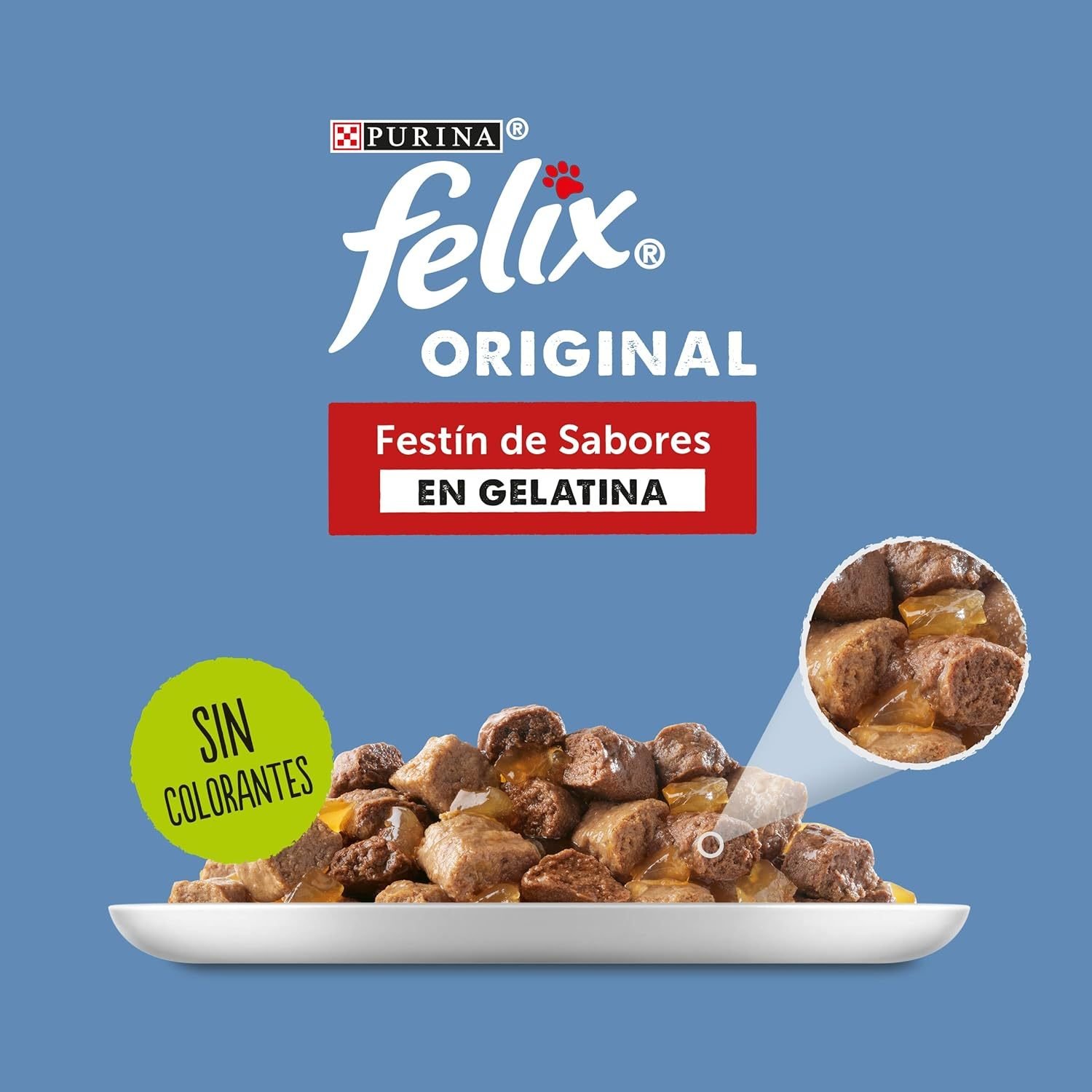 Purina Felix ORIGINAL Nourriture Humide en Gelée pour Chats Adultes, Assortiment de Viandes, 12 Sachets de 85g – Image 2